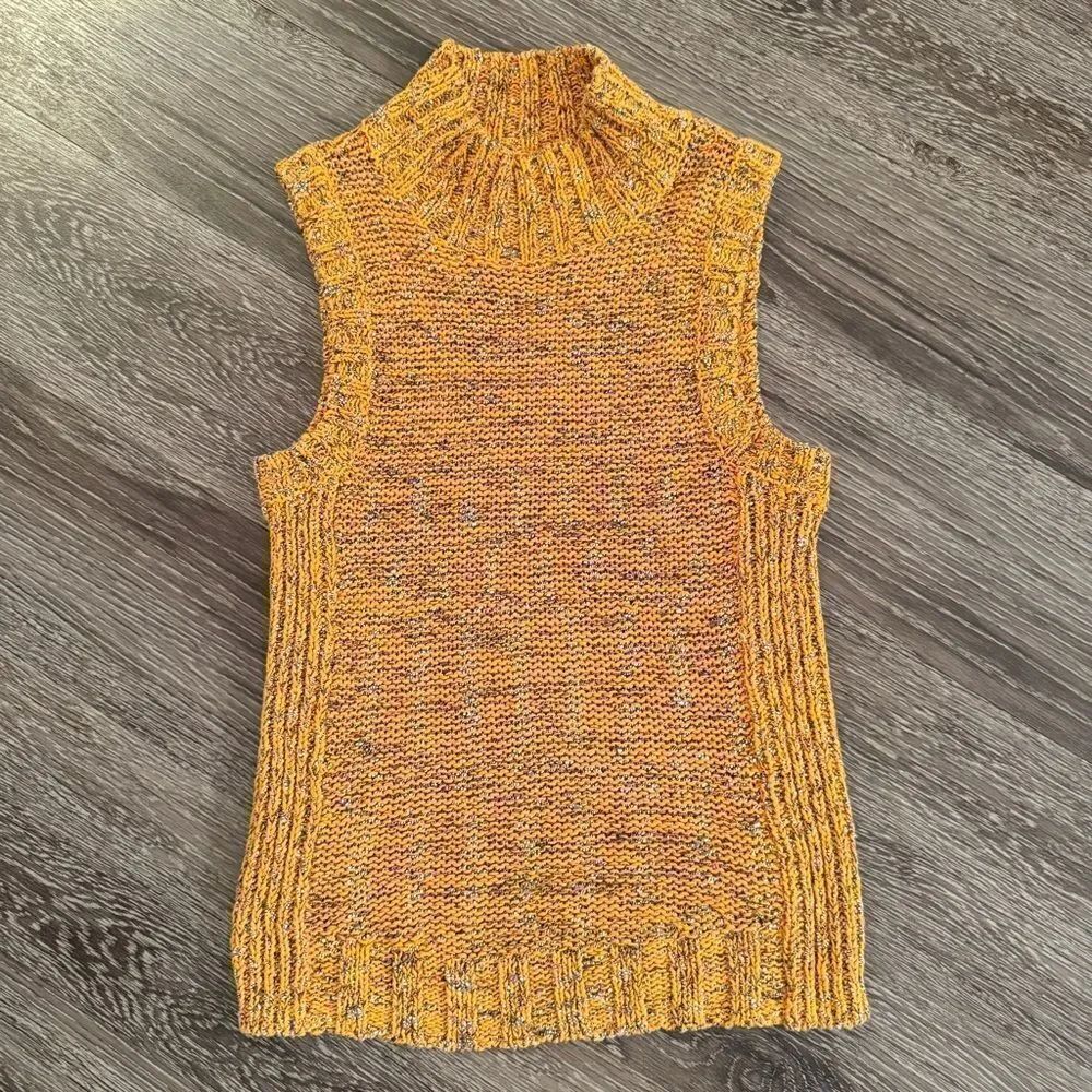 Anthropologie Sunrise Chunky Knit Mock Neck Sweater Vest